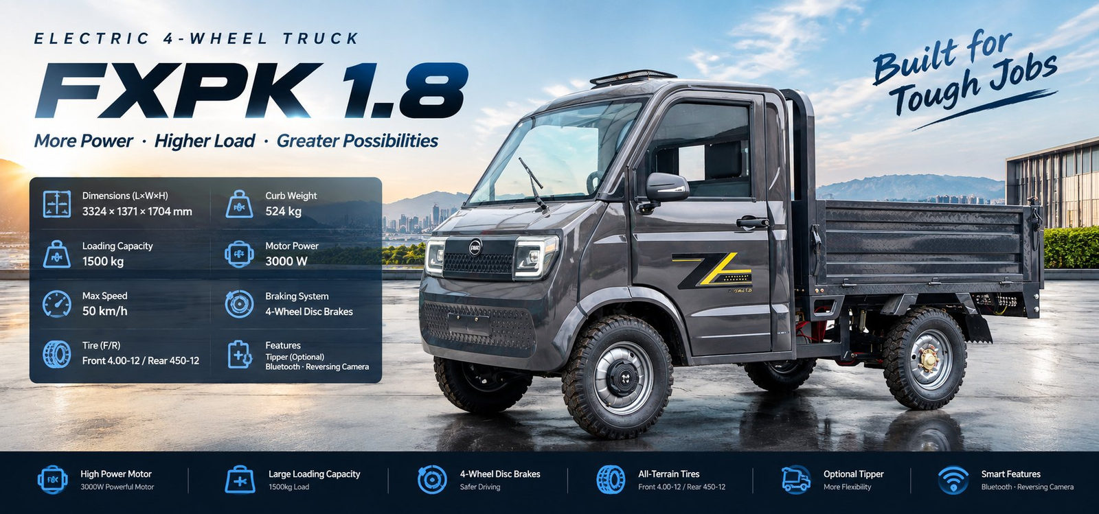 FXPK 1.8 four-wheel electric pickup truck